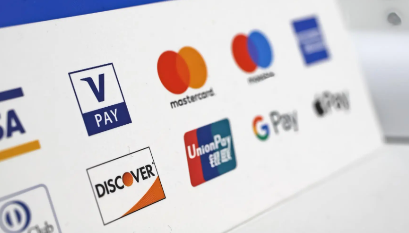 Screen with Visa, Mastercard, and Google Pay, showcasing user-friendly web design for easy payments